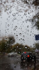 water drops on glass