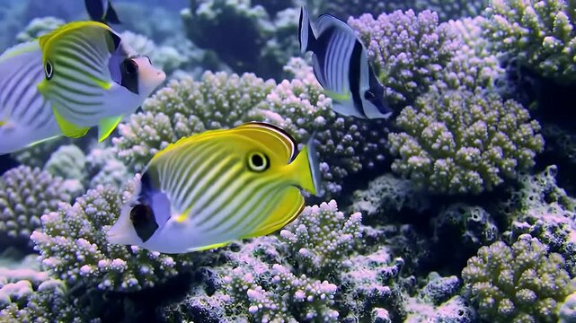 Beautiful Colorful Fish and the Beauty of Coral Reefs Underwater Life
