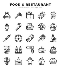 Food and Restaurant icons set. Vector illustration.