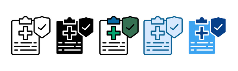 Obraz premium Health Policy Icon Set Multiple Style Collection