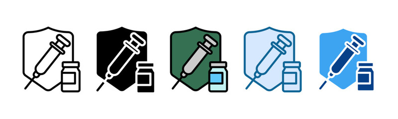 Vaccination Icon Set Multiple Style Collection