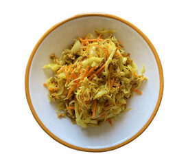 tuna stir fry with cabbage carrot 