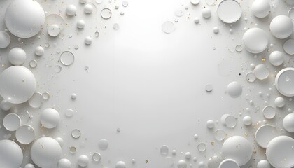 “Brilliant White Background with Circles and Ovals – New Year Greeting Card Template”