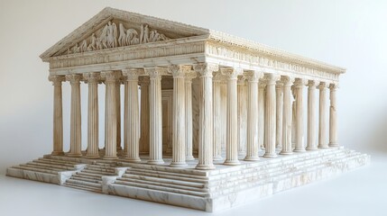 Fototapeta premium Model of a Classical Greek Temple: Architectural Marvel