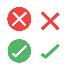 Green Check Red Cross Vector Pack
