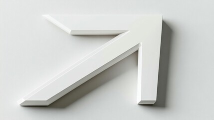 3 d white arrow progress direction growth symbol