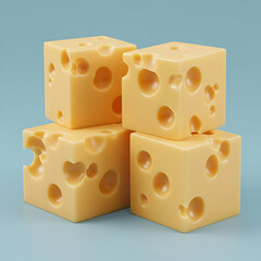 Swiss Cheese Cubes: High-Res Image