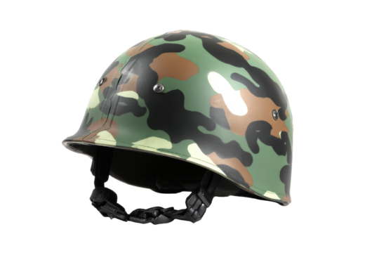 [Transparent Background PNG]Military Camouflage Helmet Close-up