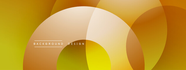 Abstract design features overlapping circles. Warm yellow, orange hues create modern background. Text reads background design.