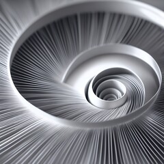 Naklejka premium Abstract silver spiral pattern with repeating lines creating a swirling optical illusion effect