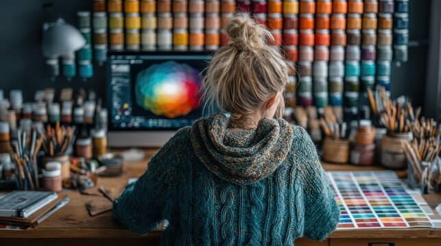 Artist Color Selection Studio Work