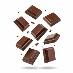 Fototapeta premium Dark Chocolate Pieces: Gourmet, Delicious