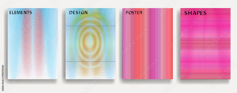 Poster abstract flow lines background . wavy stripes . striped linear pattern . poster collection with smoo