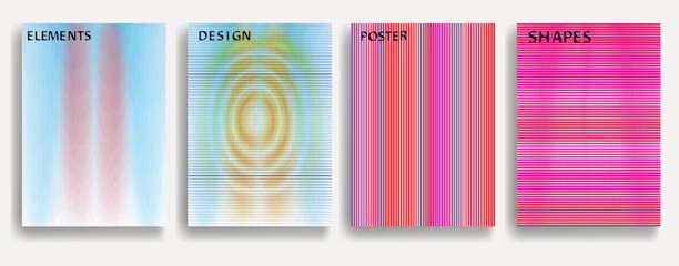 Abstract flow Lines Background . Wavy Stripes . Striped linear pattern . Poster collection with smooth lines .Brochures set with wave lines .Vector .
