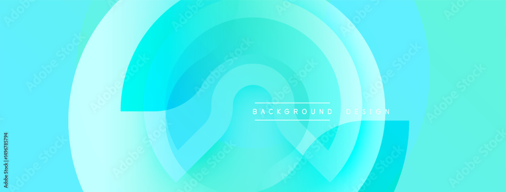 Aufkleber abstract fluid shapes, turquoise hues, layered design. modern background with gradient effect, simpl
