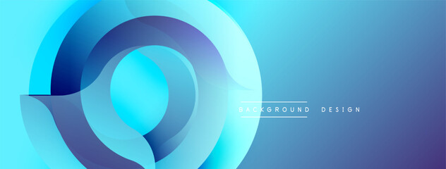 Abstract blue design features flowing shapes, gradients. Modern, dynamic composition creates visual interest. Smooth curves suggest movement.