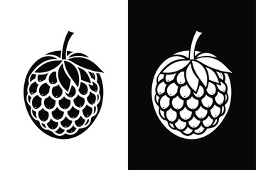 Modern Lychee Icon. Flat Design Vector of Exotic Fruit for Print and Web