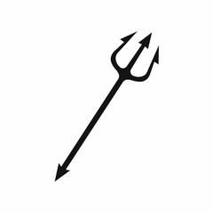 Devil pitchfork and Trident silhouette icon template. Clipart image isolated on white background