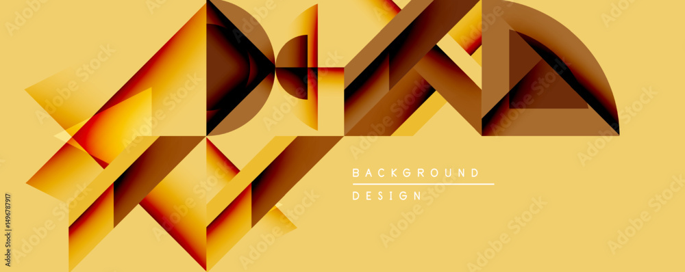 Aufkleber abstract geometric pattern. warm yellow, brown hues create layered effect. modern design suitable fo