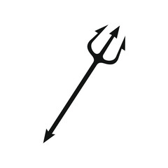 Devil pitchfork and Trident silhouette icon template. Clipart image isolated on white background