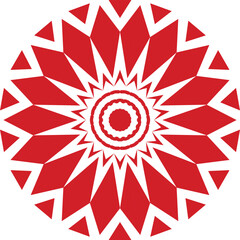 Red Petal Mandala with Geometric Symmetry
