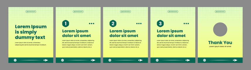 green carousel template for social media posts © Rozin