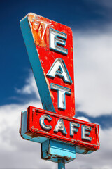 Retro style Eat sign at a roadside caf&eacute;