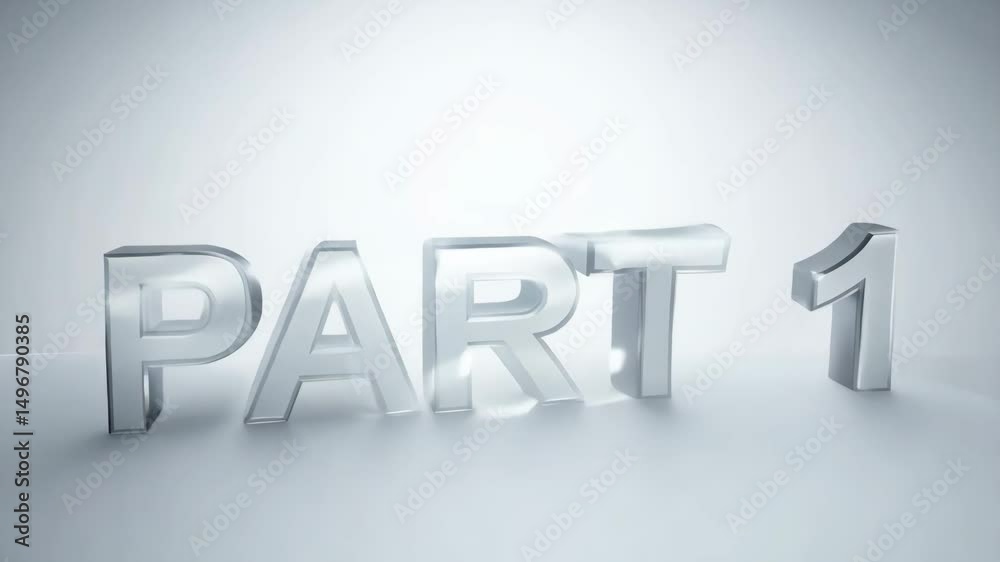 Poster part 1 is written in black letters on a gray background. the letters are outlined in gold. the lette