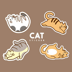 Sticker Big set isolated animals. Vector collection funny animals. Cute animals: forest, farm, domestic, polar in cartoon style. Giraffe, elephant, crab, rabbit, fox 