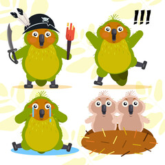 Big set isolated animals. Vector collection funny animals. Cute animals: forest, farm, domestic, polar in cartoon style. Giraffe, elephant, crab, rabbit, fox 