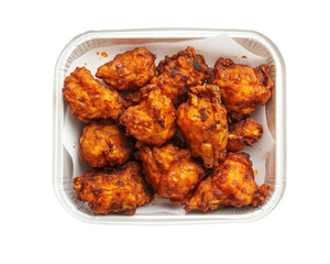 Tray of delicious looking spicy chicken wings