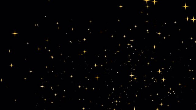 Gold stars on transparent background with alpha channel. suitable for holiday designs, event invitations, party posters, award, and celestial themed projects.