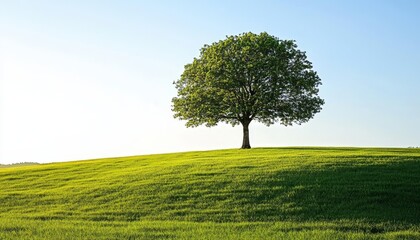 The peaceful field highlights the unwavering faith of a single tree.