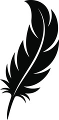 Obraz premium Decorative Feather Silhouette Vector Design.