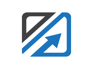 Modern business logo with upward arrow in orange and navy, ideal for finance, growth, marketing, or tech branding in SVG.