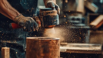 Cylindrical parts rotating slowly while sprayers apply paint from multiple angles