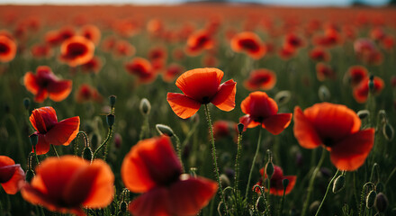 Fototapeta premium field of red poppies