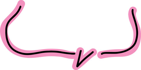 funny speech bubble hand drawn black curved lines simple lines with a bright pink outline