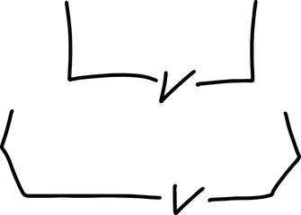 two angular speech bubbles hand drawn black curved lines simple lines