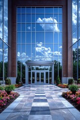 Obraz premium Enhancing the exterior appearance of corporate buildings to create a professional, attractive, and welcoming environment. 