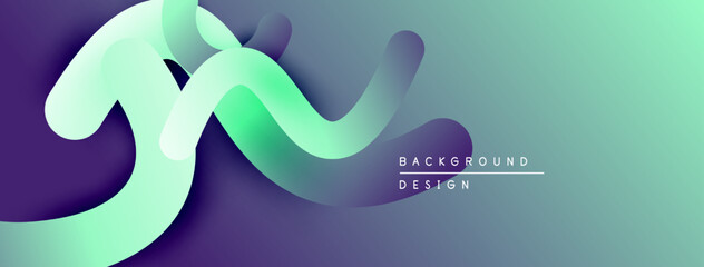 Abstract flowing shapes, vibrant colors. Gradient background creates dynamic visual effect. Modern design element.