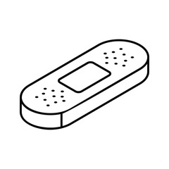 A customizable isometric icon of medical bandage