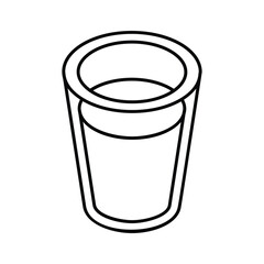 A trendy isometric icon representing clean drinking water glass