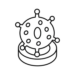A captivating isometric icon representing a harmful virus