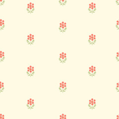 Seamless cute pattern with creative decorative flowers in scandinavian style. Vector floral pattern