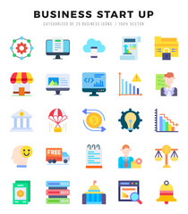 Business Start Up icons set. Vector illustration.