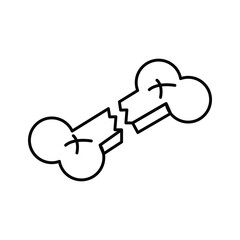 A captivating isometric icon showing a broken bone