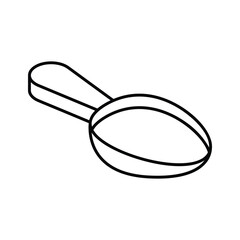 Grab this isometric icon of curved medicine spoon