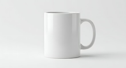Obraz premium Blank White Coffee Mug Mockup Perfect for Branding and Design Projects. High-Resolution Image for Showcase and Presentation.