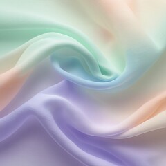 Fototapeta premium Pastel Rainbow Fabric Texture Soft, Dreamy Draped Silk, Elegant Flowing Colors